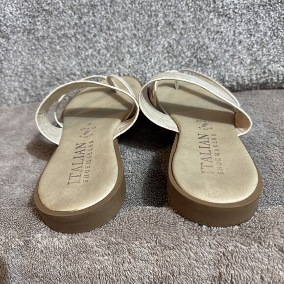 Italian Shoemakers Sandals Womens Size 8 Minimalist Chic Faux Croc Slip On - Picture 5 of 8